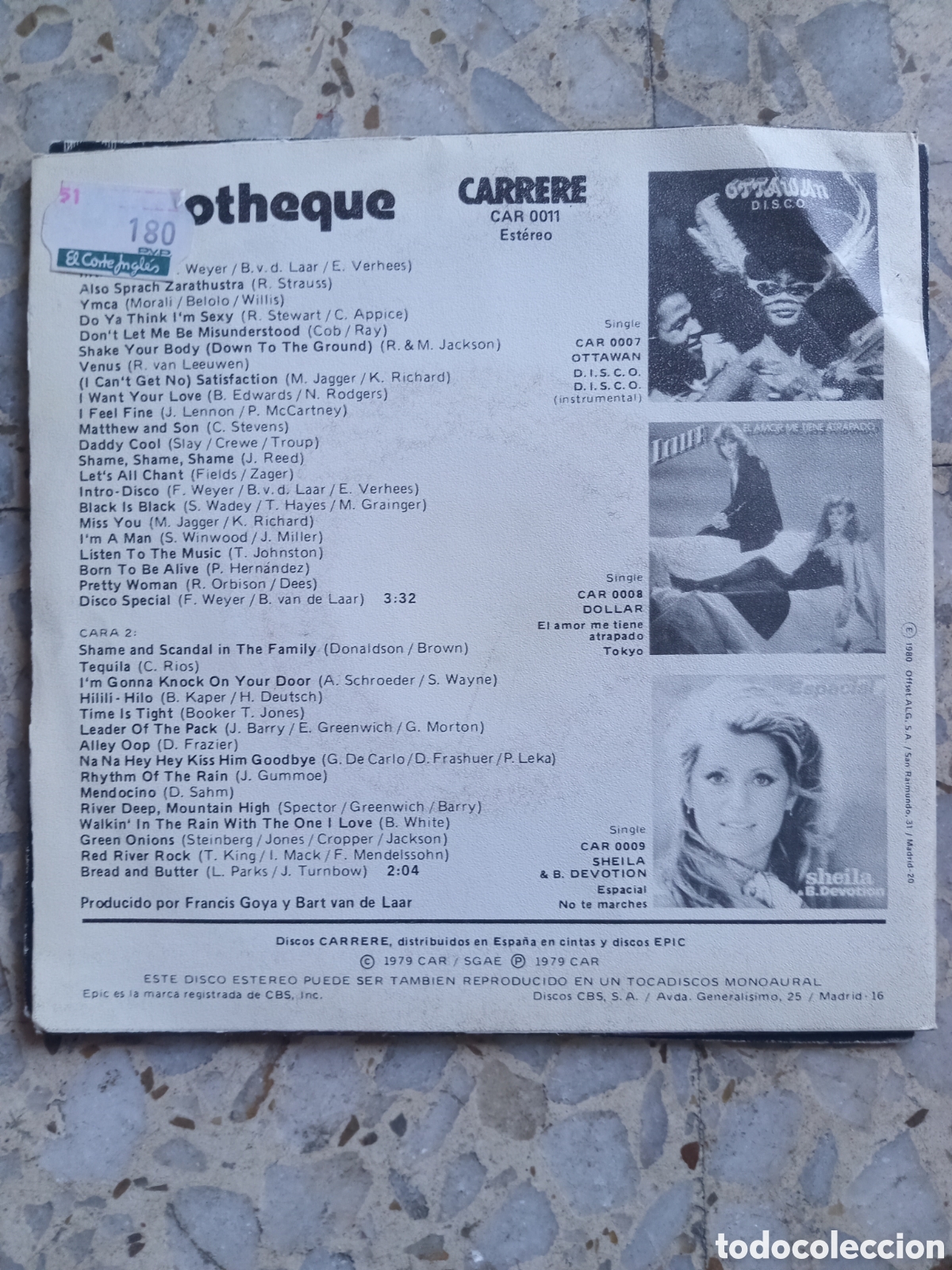 Discos de vinilo: SGL INTRO DISCO DISCOTHEQUE ESPA&Ntilde;A 1979 - Foto 2