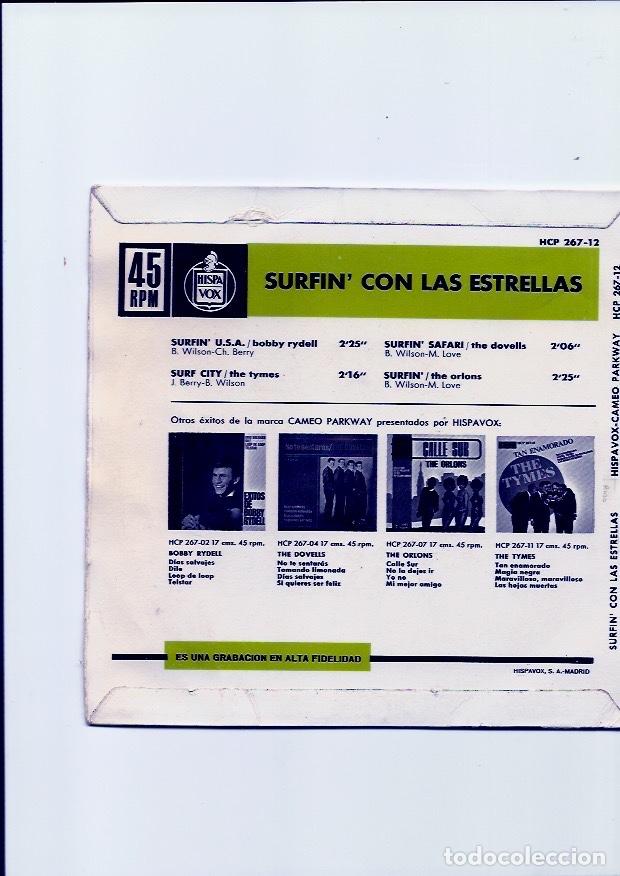 Discos de vinilo: SURFIN CON LAS ESTRELLAS (vinilo ep 1963) - Foto 2