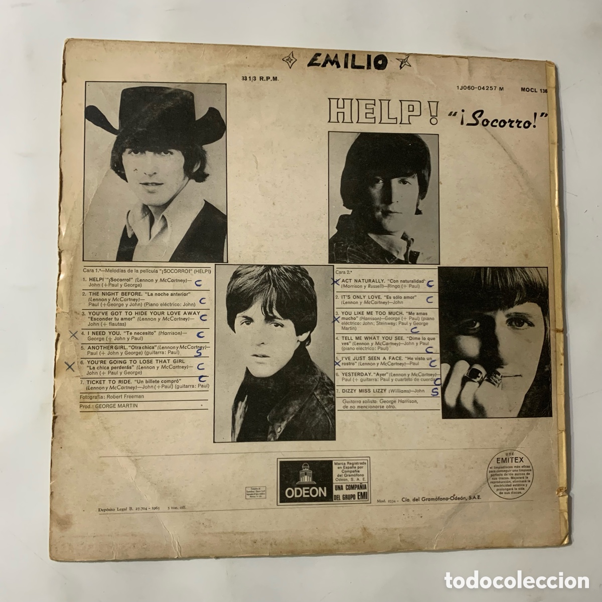 Discos de vinilo: lp The Beatles &lrm;&ndash; Help! &rdquo;Socorro&rdquo; edicion espa&ntilde;ola - Foto 2