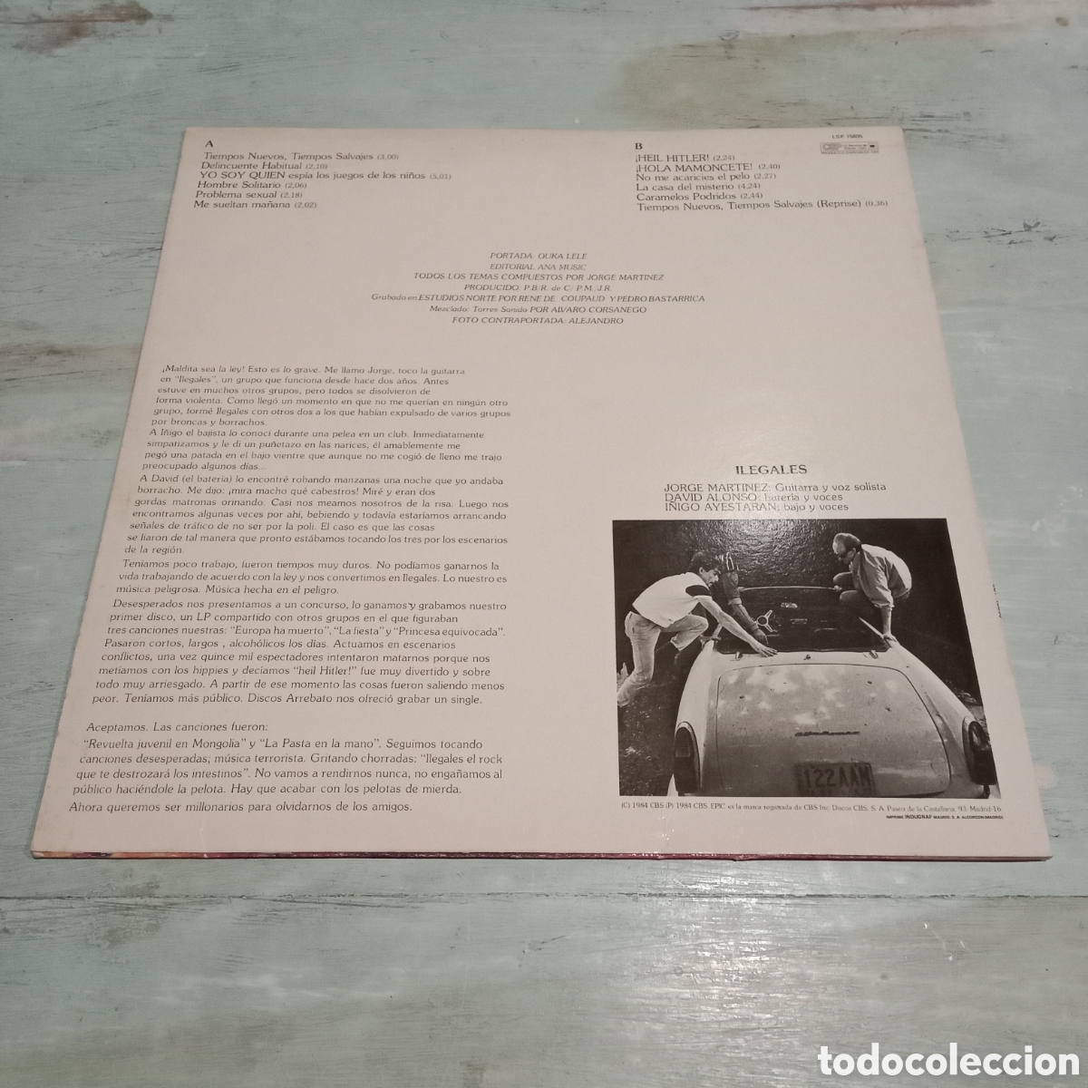 Discos de vinilo: ILEGALES - ILEGALES - LP - Foto 2