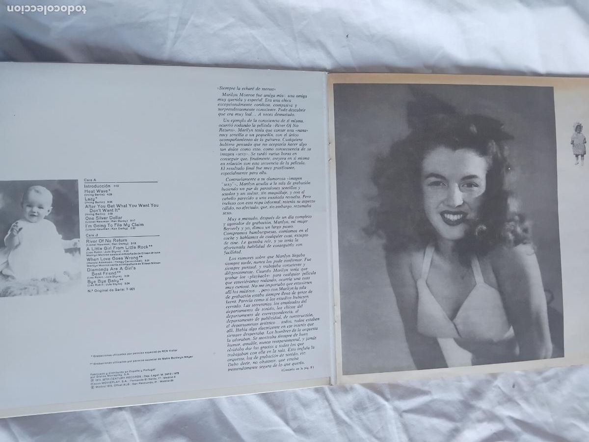 Discos de vinilo: CANTA MARILYN MONROE. LP CENTURY 1973 CON LIBRETO. - Foto 2
