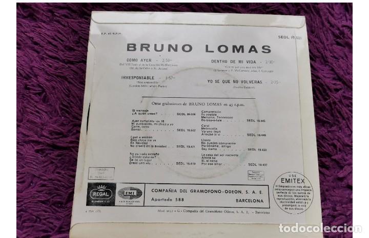 Discos de vinilo: Bruno Lomas. Como ayer. Vinilo 7 &rdquo; EP. - Foto 2