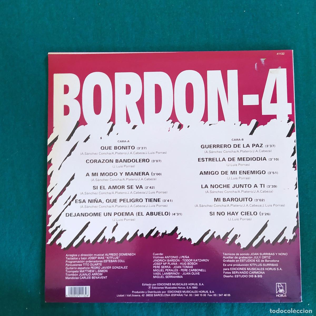 Discos de vinilo: BORDON-4 &ndash; QUE BONITO - Foto 2