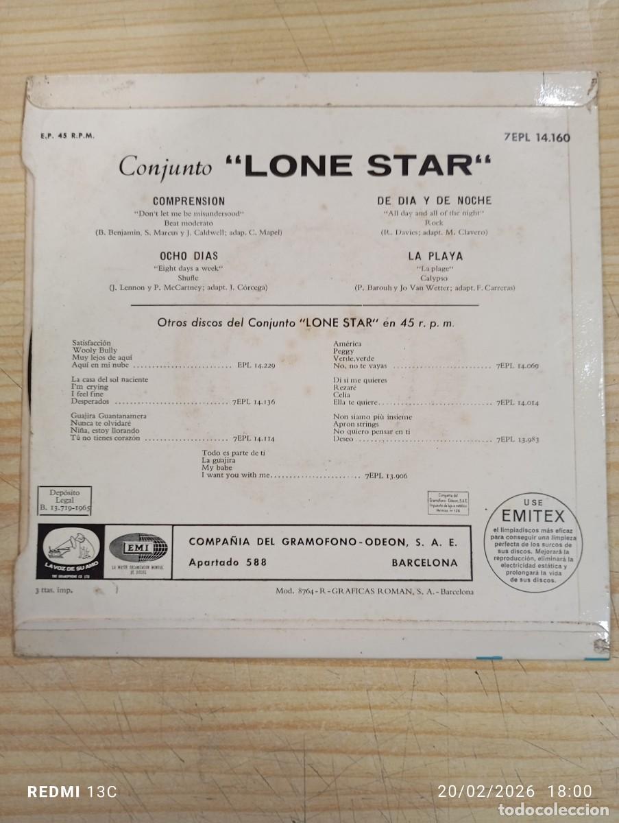 Discos de vinilo: EP CONJUNTO LONE STAR COMPRENSION + 3 CANCIONES - Foto 2