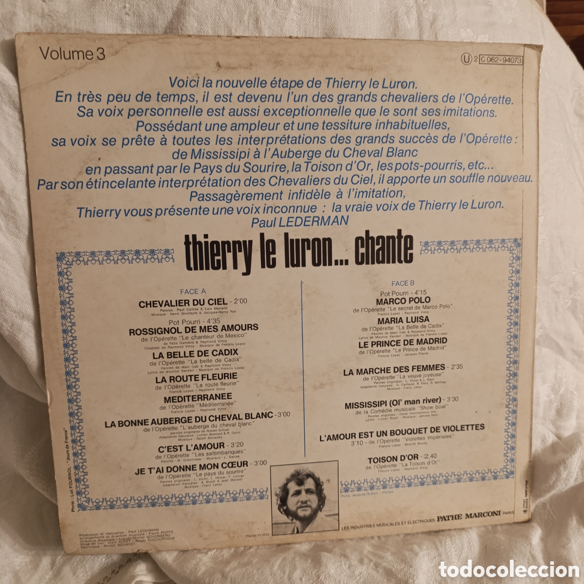 Discos de vinilo: Thierry Le Luron,&rdquo;Chante&rdquo;.&nbsp;Disco vinilo 1973 - Foto 2