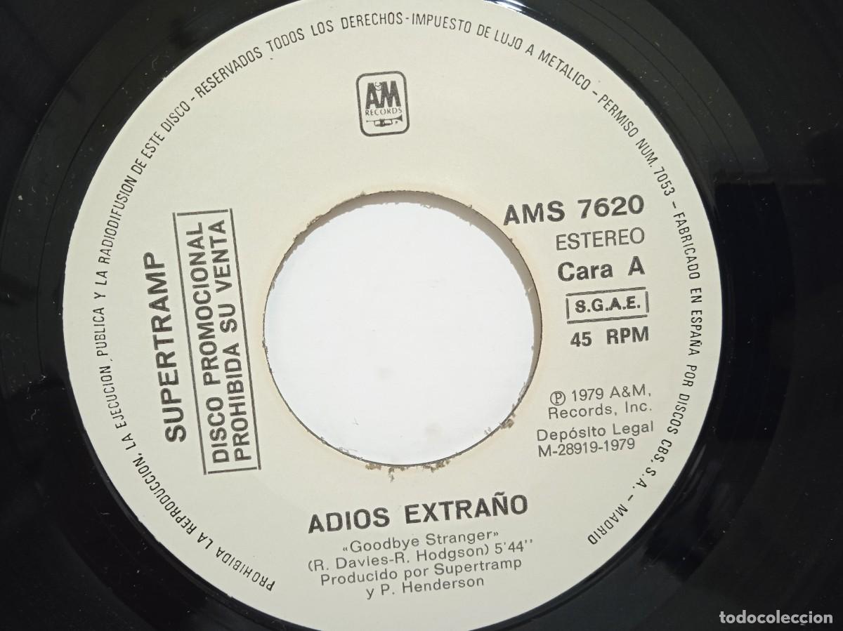Discos de vinilo: Supertramp - Goodbye Stranger (Adios Extra&ntilde;o) - PROMO - Single - 1979 - Foto 4