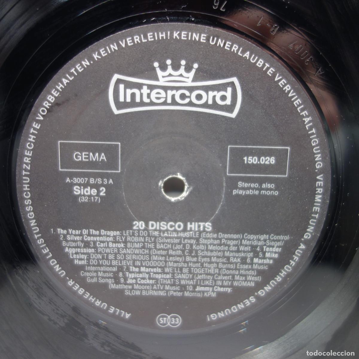 Discos de vinilo: 20 DISCO HITS - INTERCORD - Foto 5
