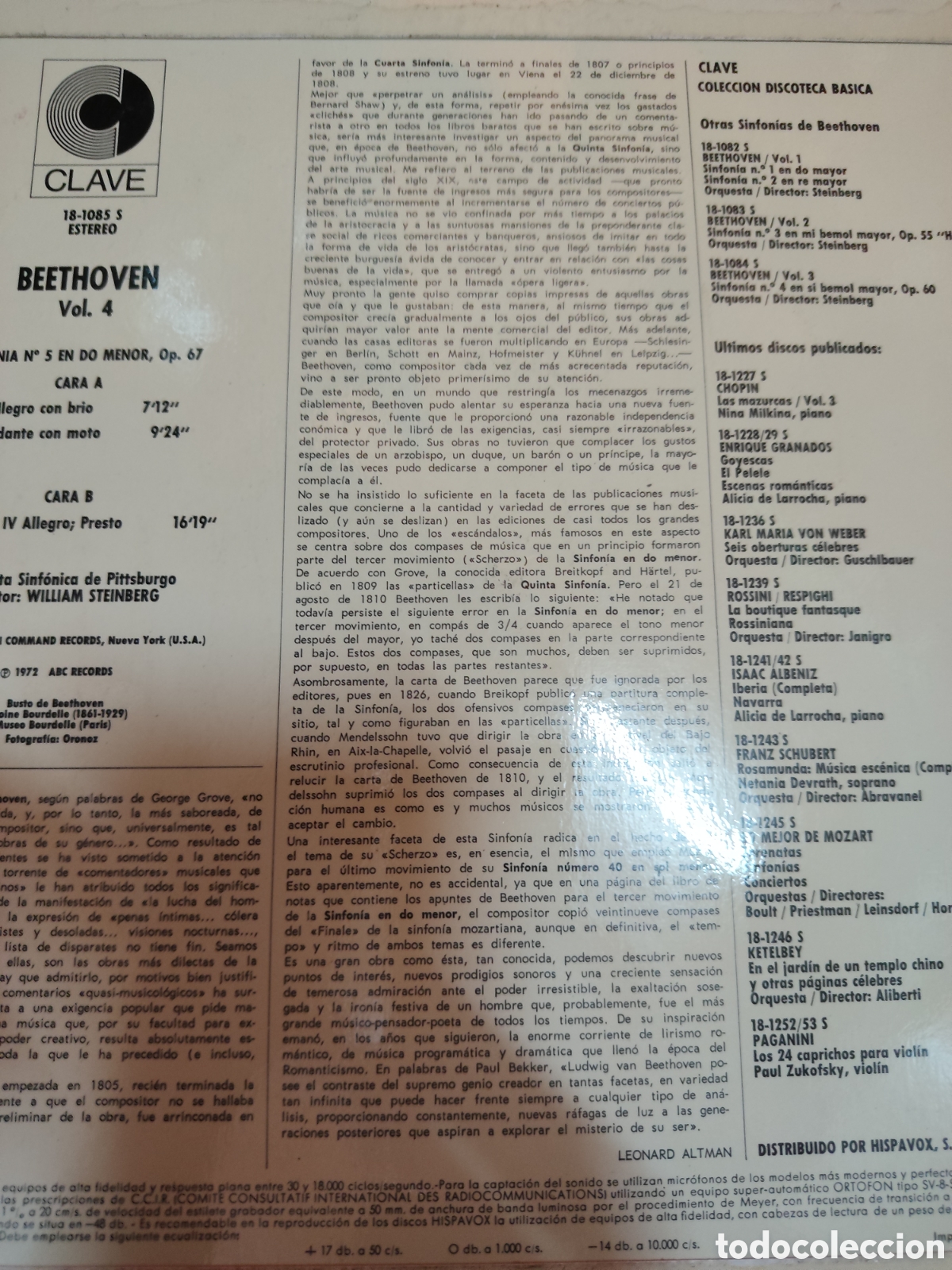 Discos de vinilo: Beethoven Sinfon&iacute;a 5 en do menor - Foto 2