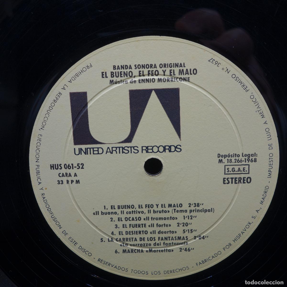Discos de vinilo: EL BUENO EL FEO Y EL MALO - BSO - Foto 4