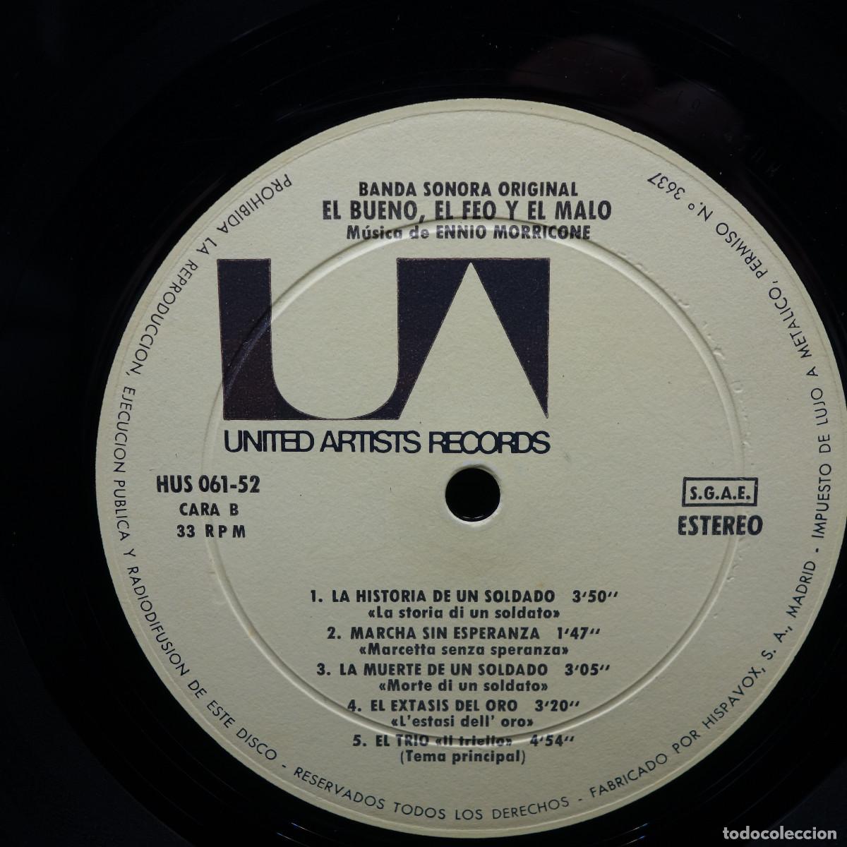 Discos de vinilo: EL BUENO EL FEO Y EL MALO - BSO - Foto 6
