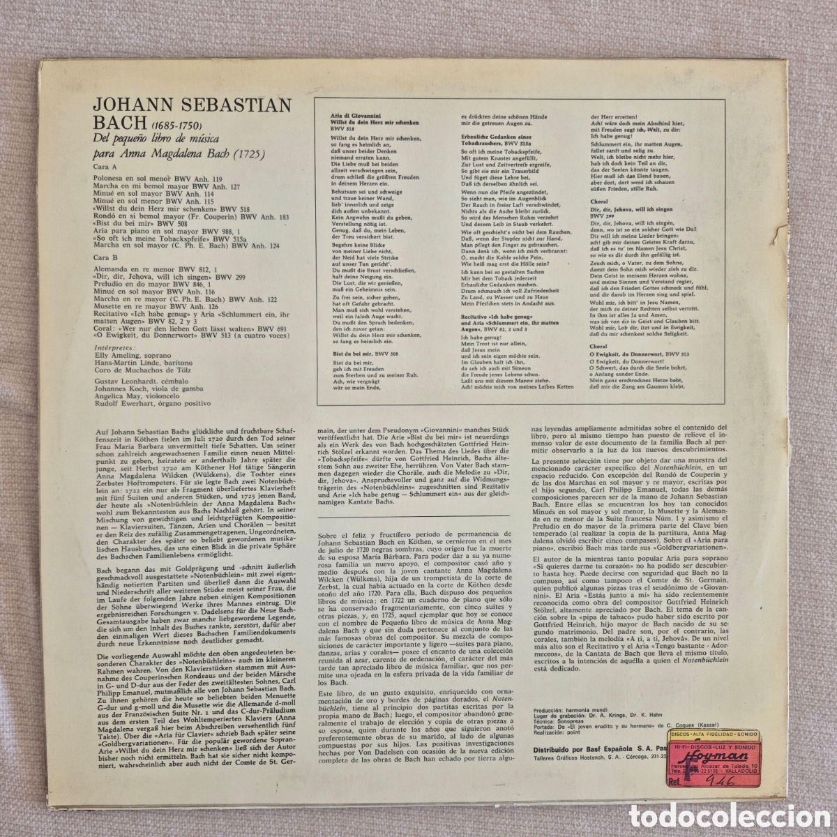 Discos de vinilo: Bach Aus Dem Notenb&uuml;chlein Der Ann - Foto 2