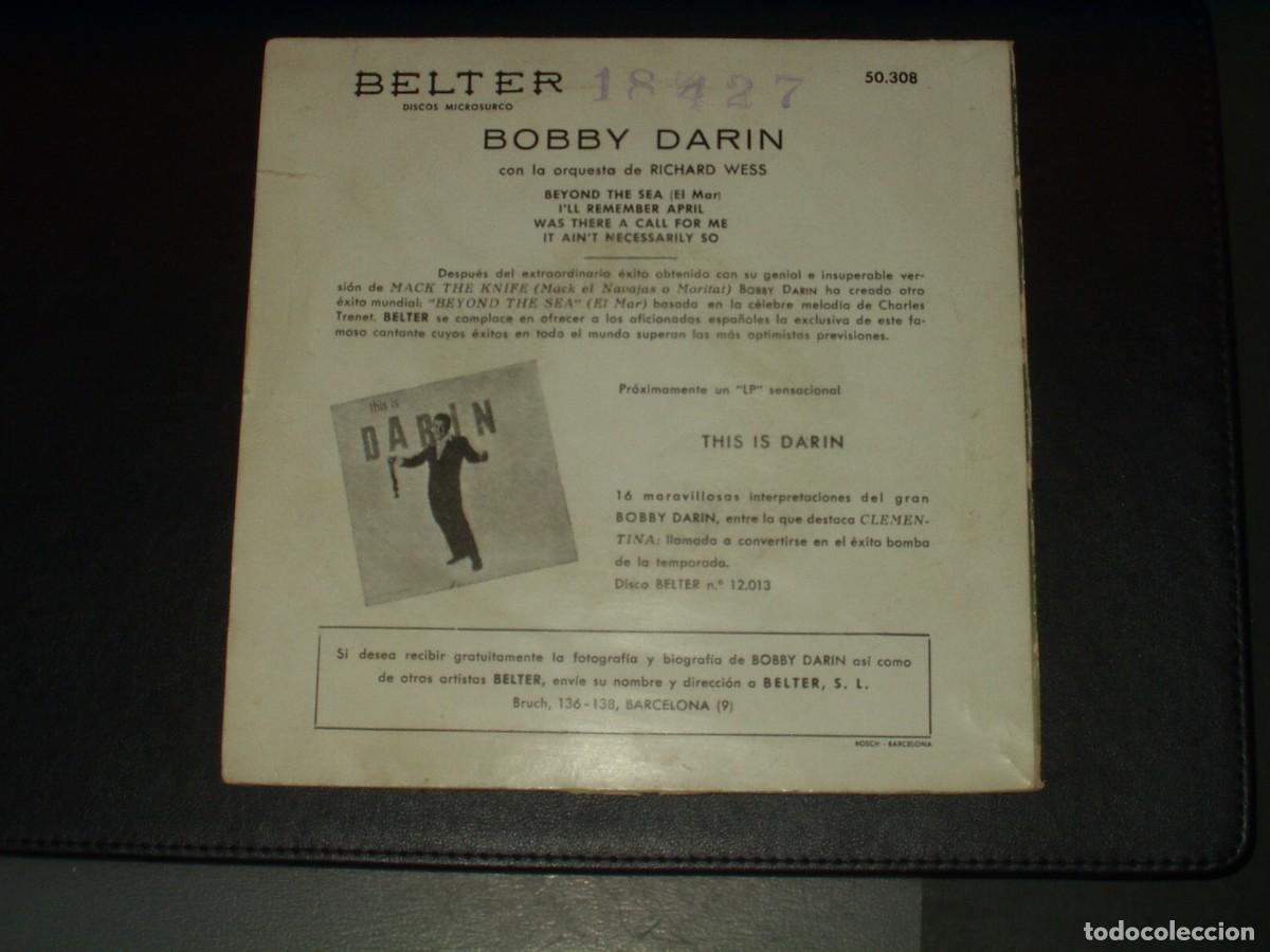 Discos de vinilo: BOBBY DARIN EP ILL REMEMBER APRIL+3 - Foto 2