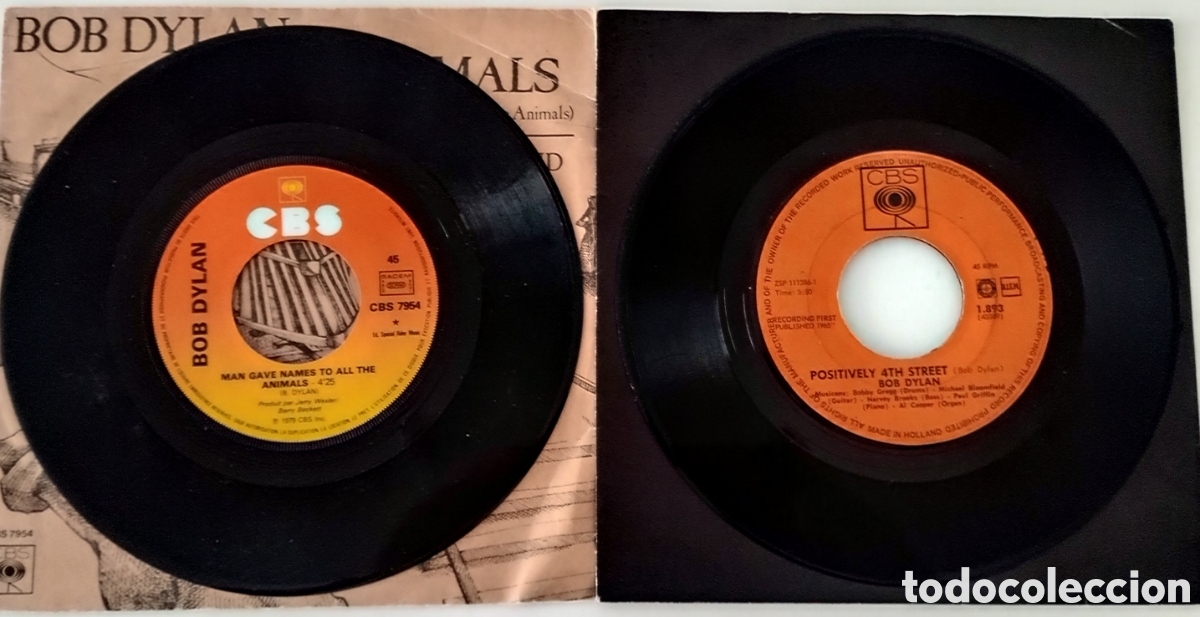 Discos de vinilo: BOB DYLAN - lote de 2 discos de vinilo single - Foto 3