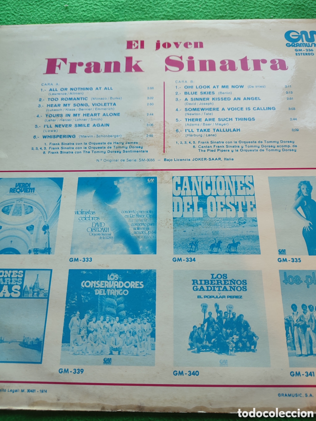 Discos de vinilo: Frank Sinatra - El joven Frank Sinatra - Foto 2