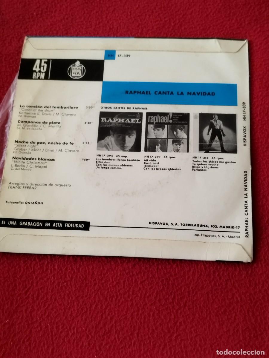 Discos de vinilo: Rafael, canta la navidad. Single 7&rdquo;. - Foto 2