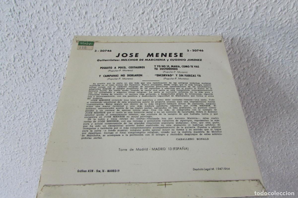 Discos de vinilo: JOSE MENESE-EP SAETAS - Foto 2