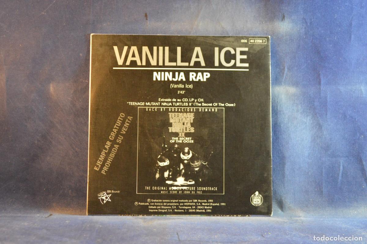 Discos de vinilo: VANILLA ICE - NINJA RAP - LAS TORTUGAS NINJA II - SINGLE - Foto 2