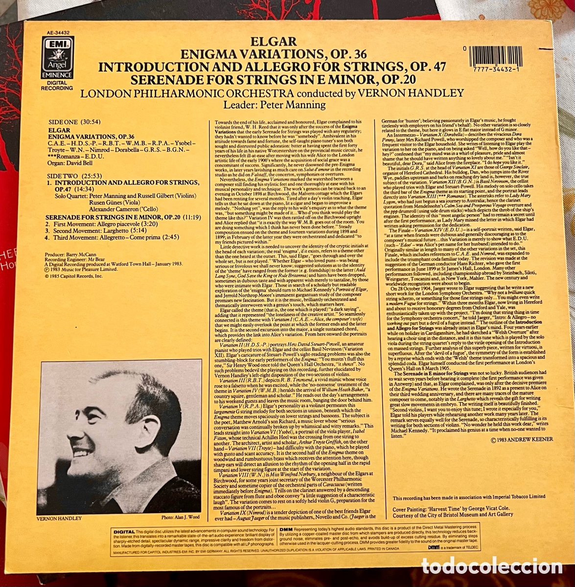Discos de vinilo: Elgar, Variaciones Enigma - Foto 2