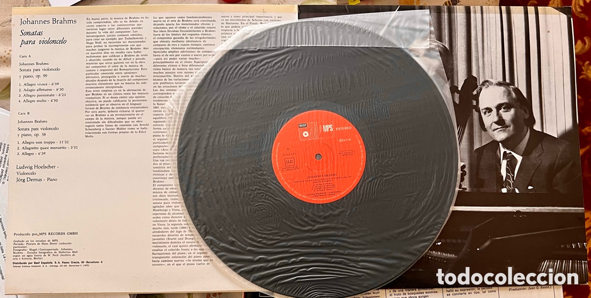 Discos de vinilo: Brahms, cello sonatas. Hoelscher - Foto 4