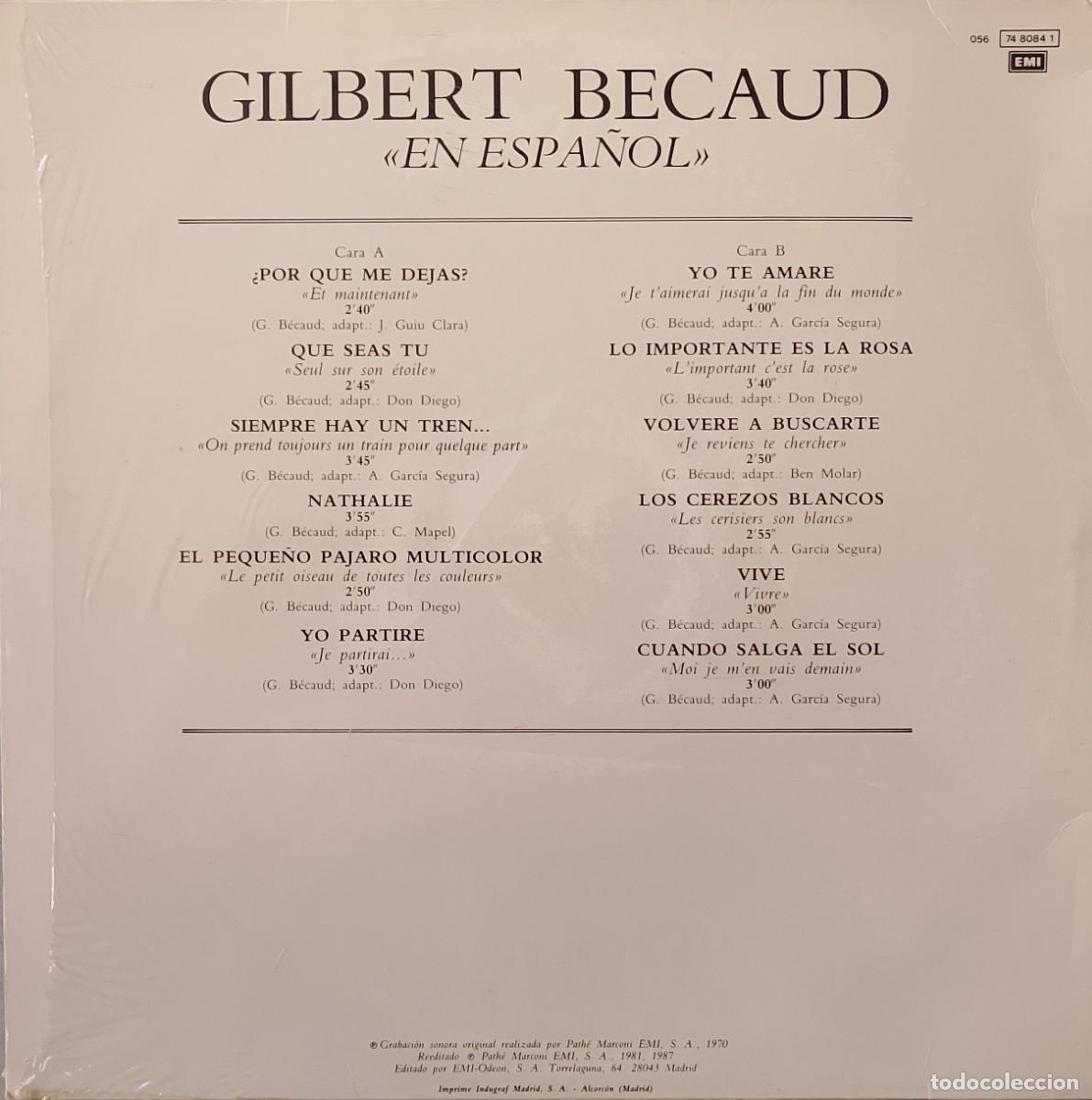 Discos de vinilo: Gilbert Becaud en Espa&ntilde;ol. Vinilo LP 12&rdquo;. - Foto 2