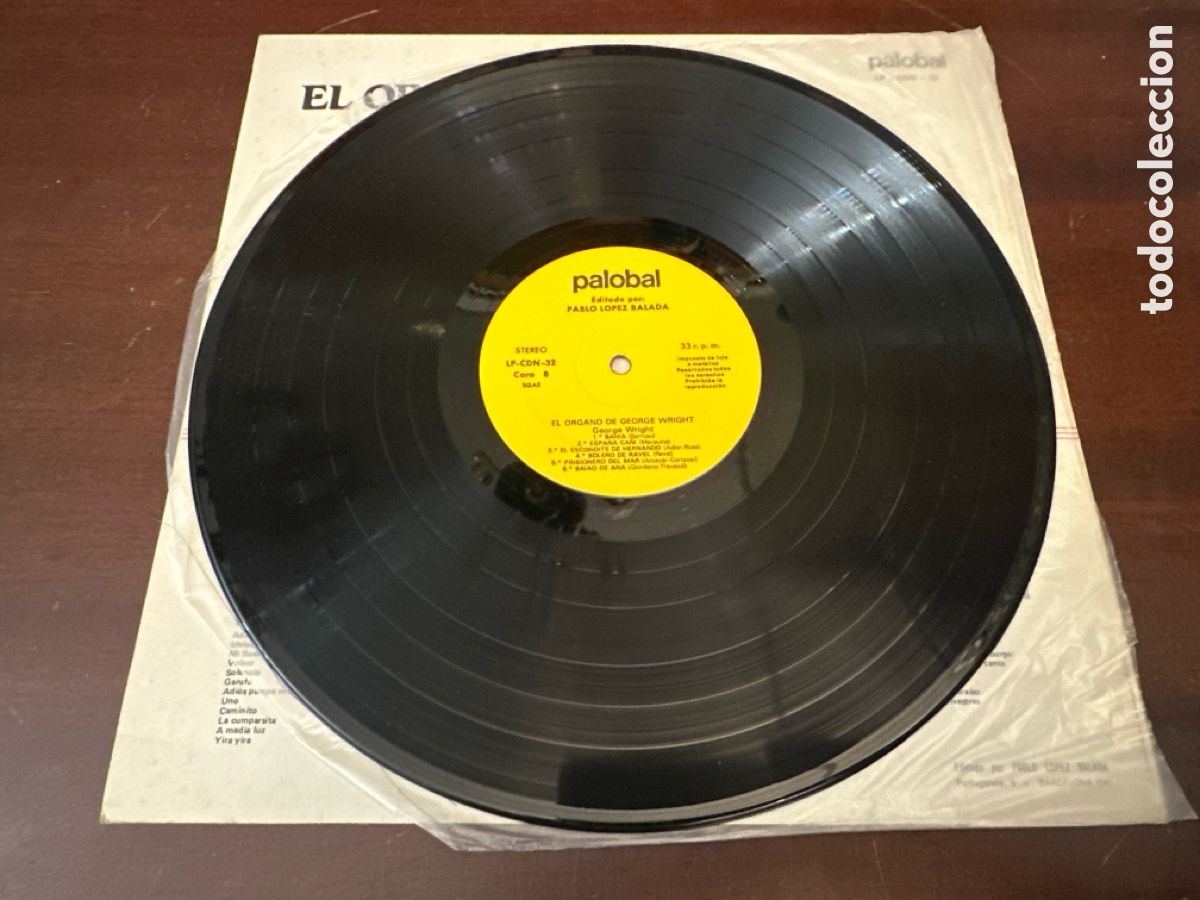 Discos de vinilo: EL ORGANO DE GEORGE WRIGHT. 1981 LP. PALOBAL - Foto 5
