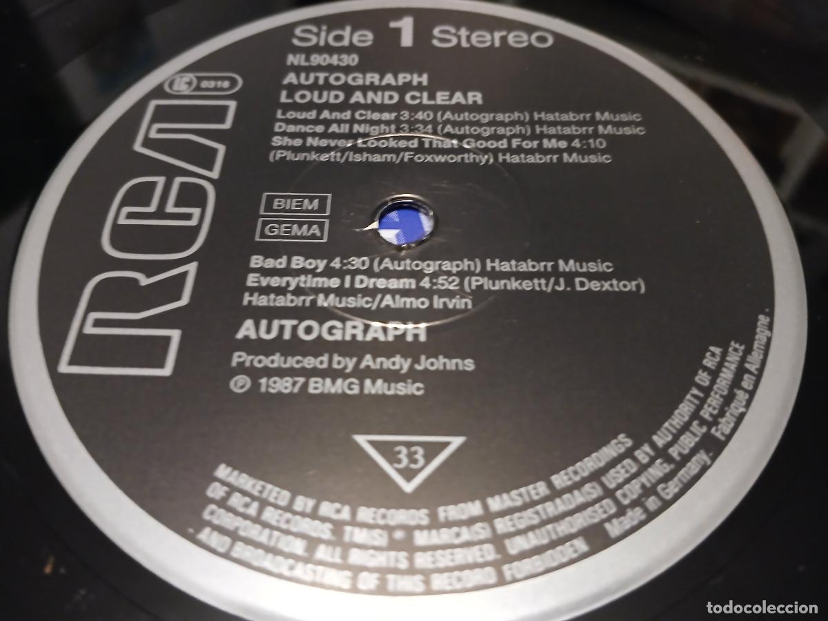 Discos de vinilo: Autograph &lrm;&ndash; Loud And Clear- (1987) LP disco vinilo - Foto 3