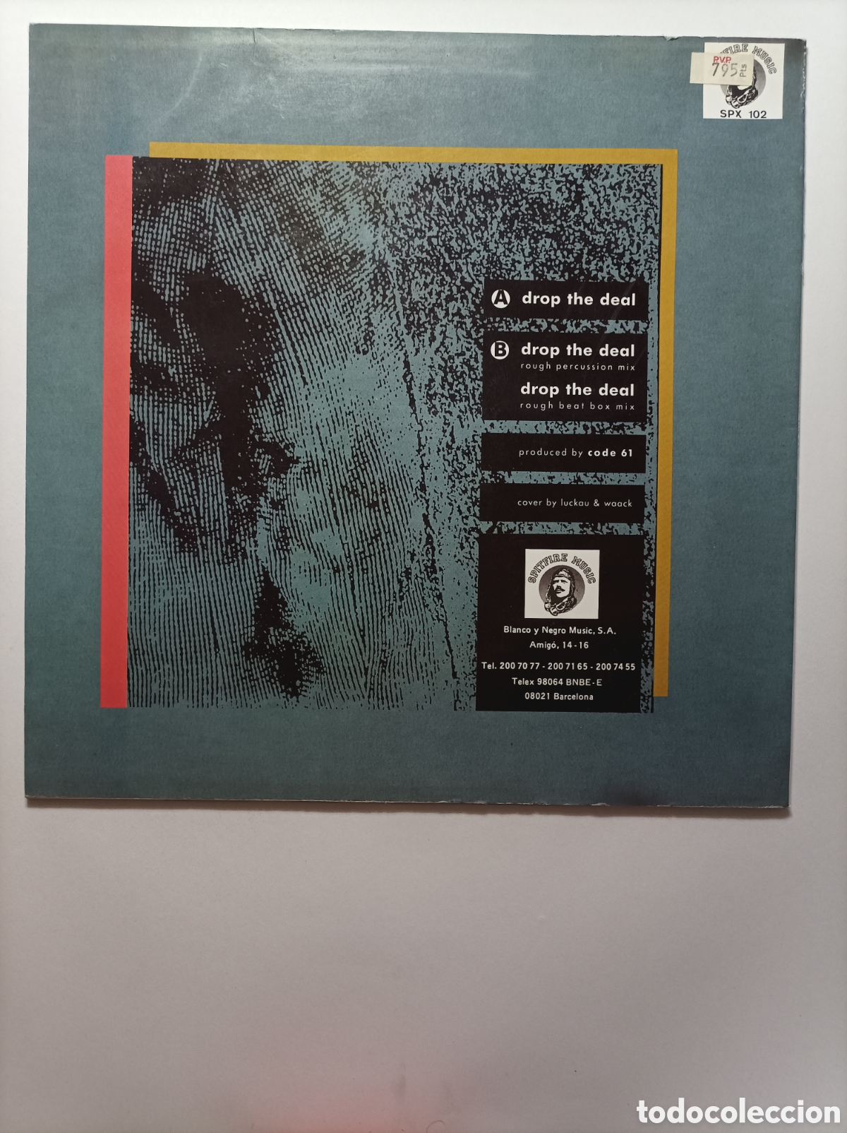 Discos de vinilo: CODE 61. DROP THE DEAL. SPITFIRE MUSIC. 1988. MAXI SINGLE DISCO VINILO. - Foto 2