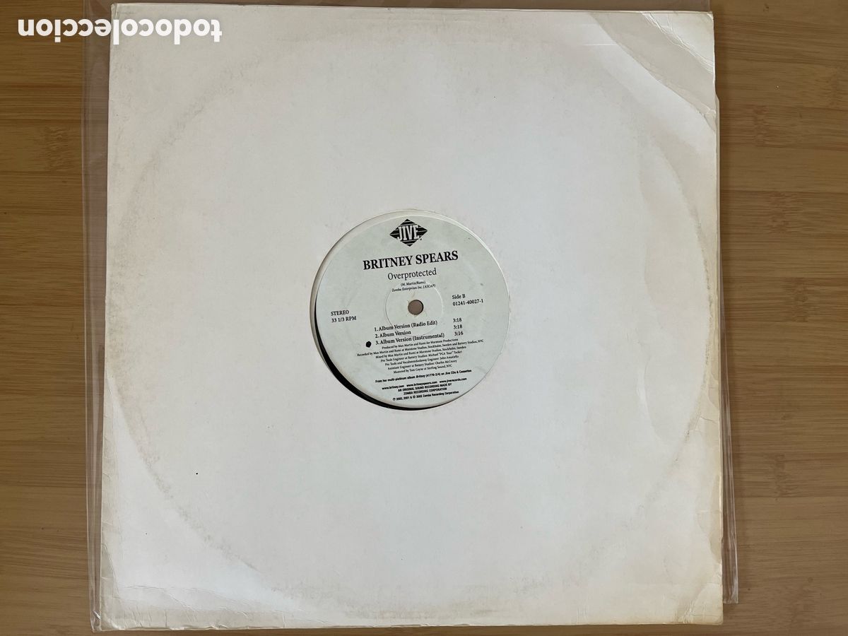 Discos de vinilo: BRITNEY SPEARS. Overprotected. (vinilo maxi 2002) - Foto 3