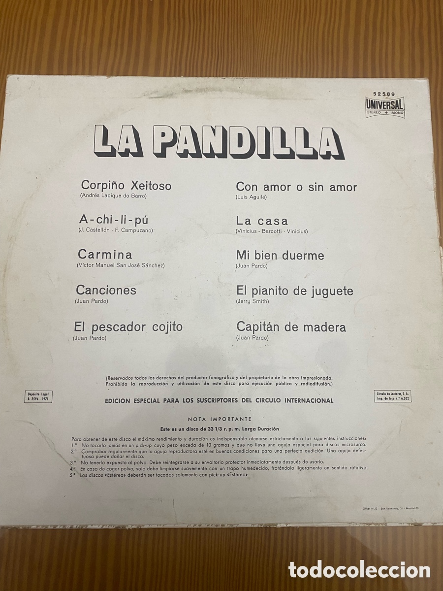 Discos de vinilo: Disco de Vinilo (LP) La Pandilla - Foto 2