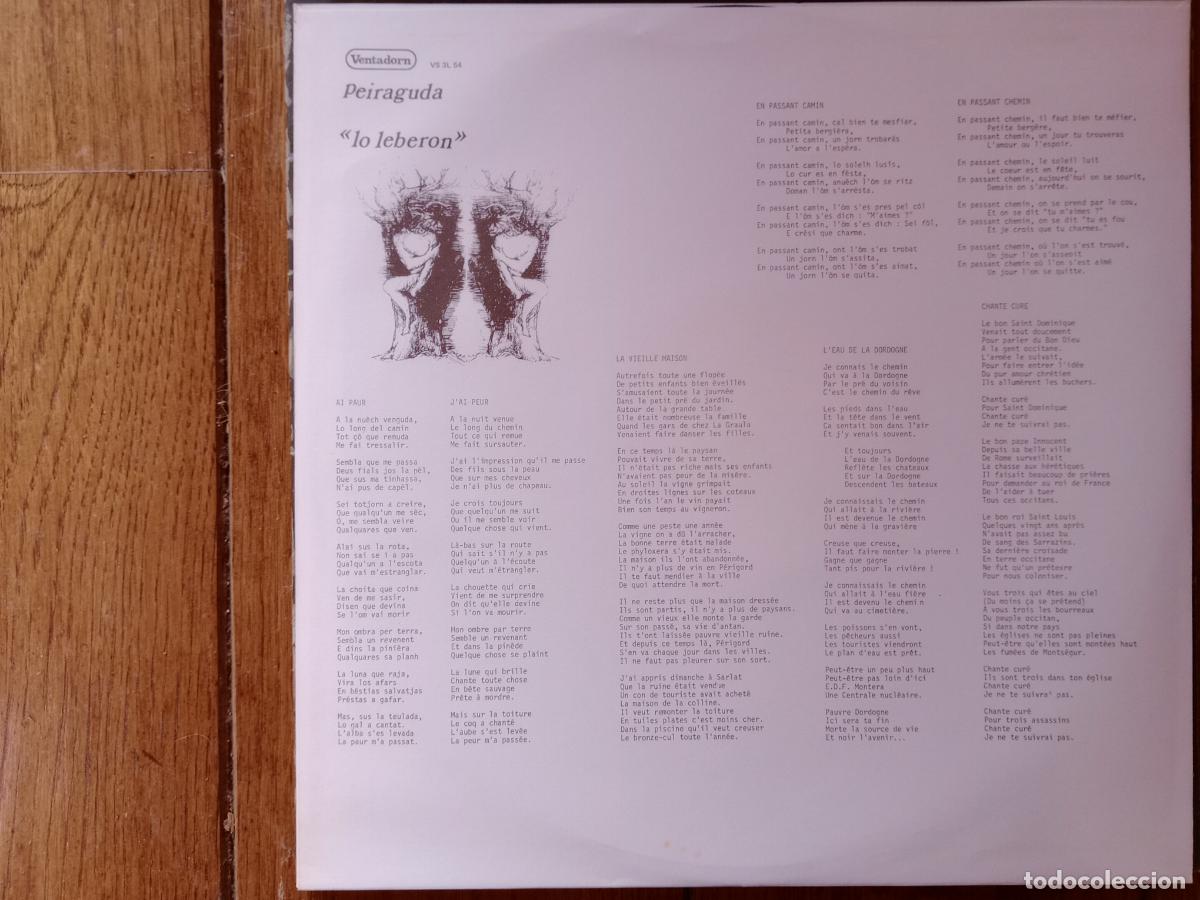 Discos de vinilo: Peiraguda - lo leberon - folk occitano - Foto 4