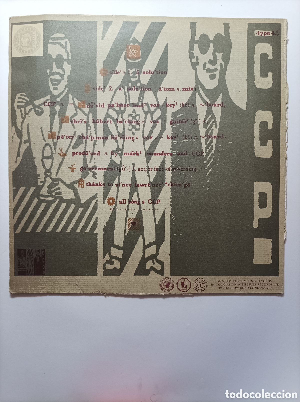 Discos de vinilo: CCP. A SOLUTION. 1987. MAXI SINGLE DISCO VINILO. - Foto 2