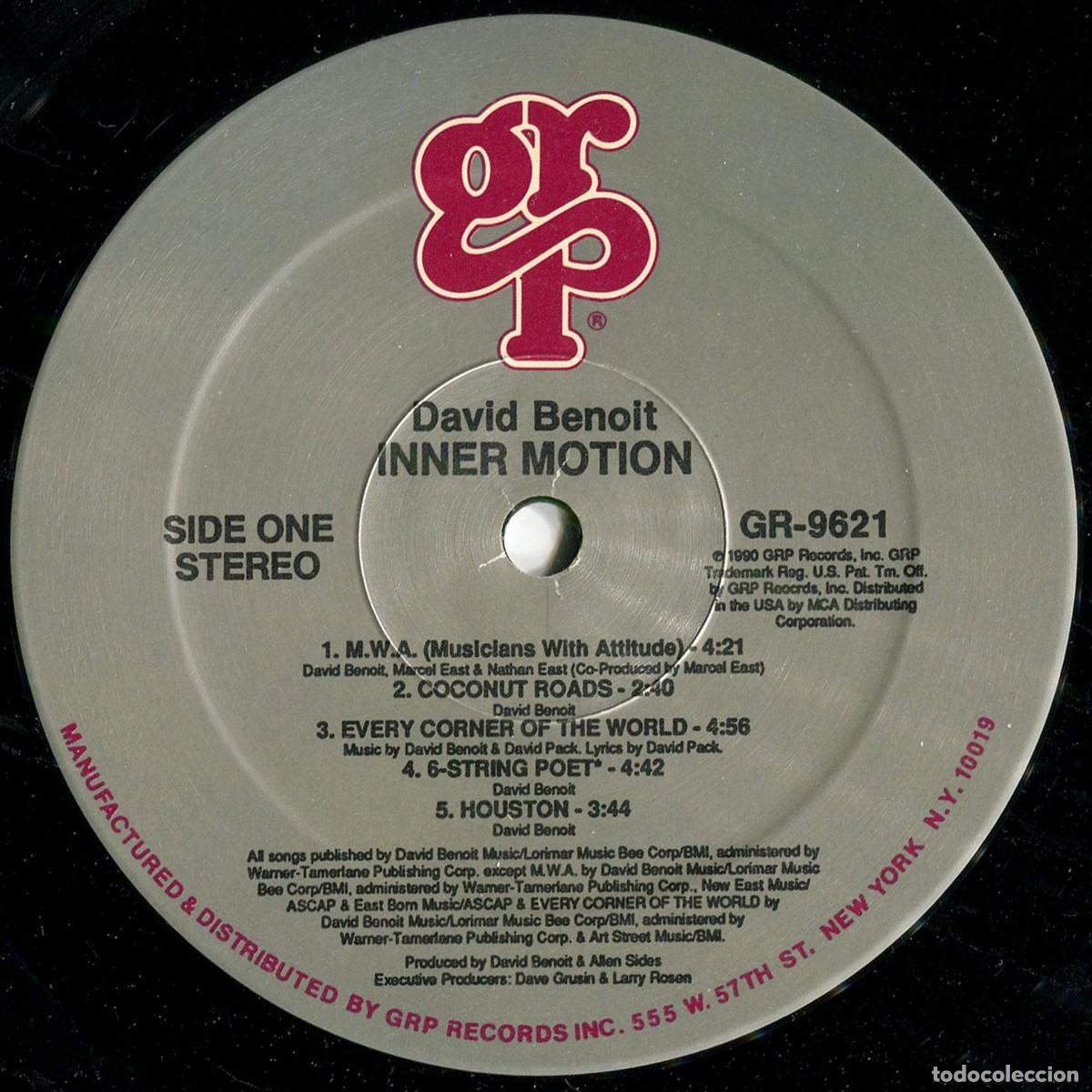 Discos de vinilo: David Benoit - Inner motion - LP US 1990 - GRP &lrm;GR-9621 - Foto 3