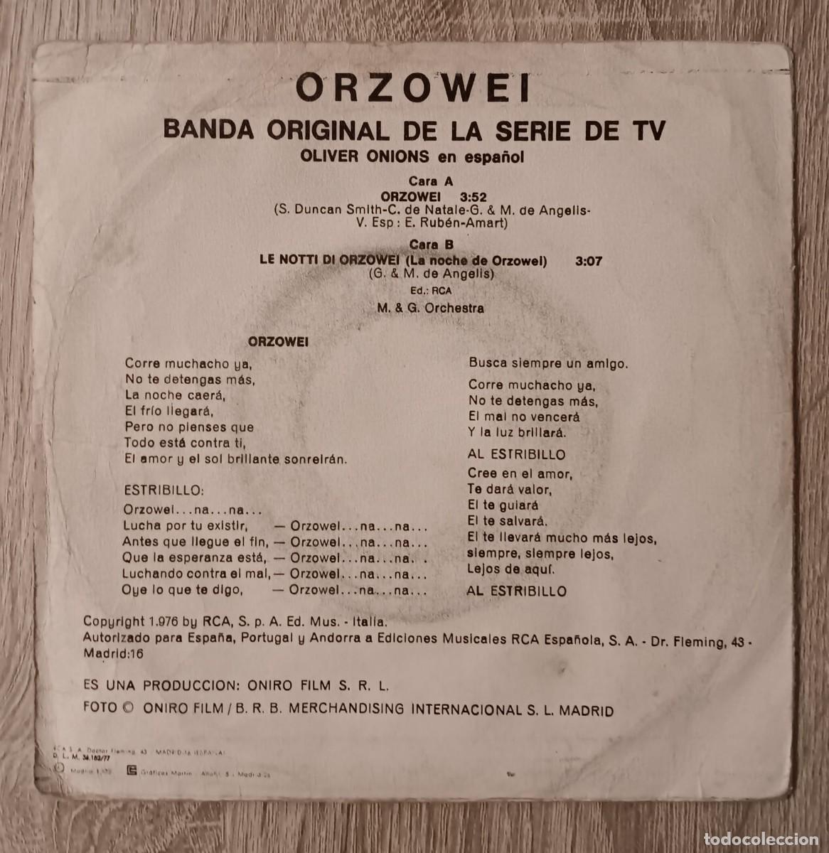 Discos de vinilo: SINGLE DISCO VINILO BSO ORZOWEI RCA 1977 - Foto 3