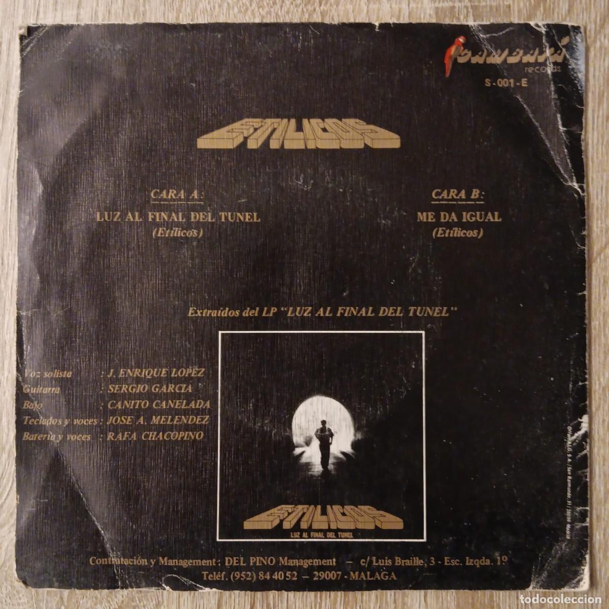 Discos de vinilo: SINGLE DISCO VINILO ETILICOS LA LUZ AL FINAL DEL TUNEL 1987 - Foto 3