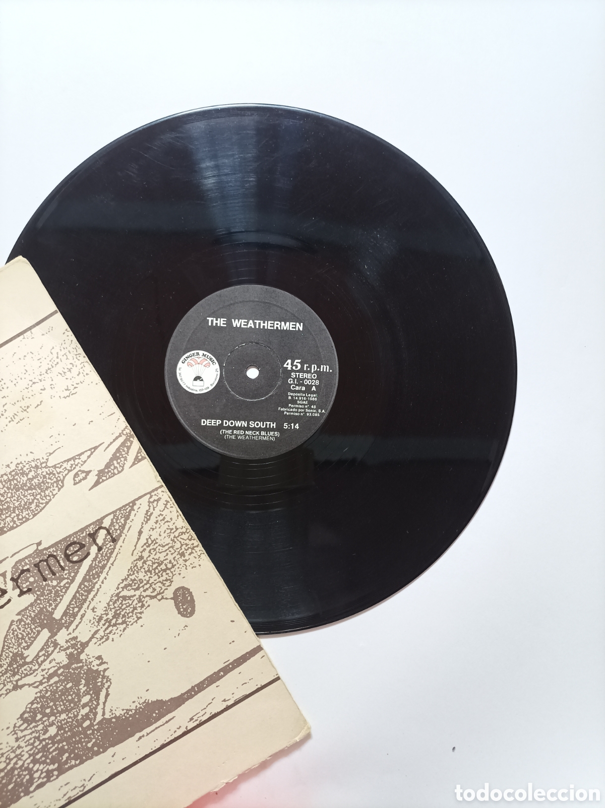 Discos de vinilo: THE WEETHERMEN. GINGER MUSIC. MAXI SINGLE DISCO VINILO. RARO. - Foto 3