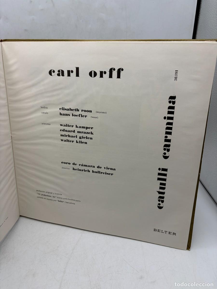 Discos de vinilo: LP - CATULLI CARMINA &ndash; ORFF &ndash; BELTER - Foto 2