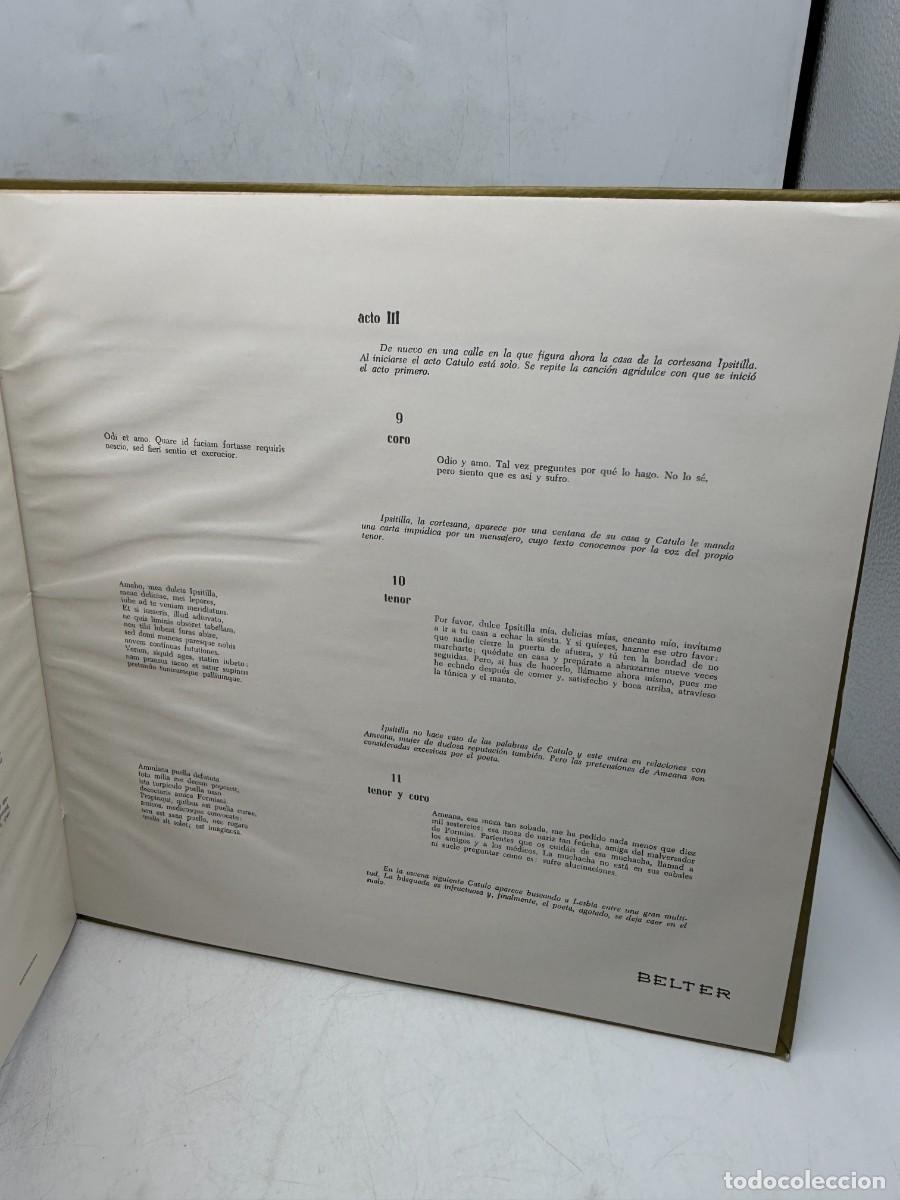 Discos de vinilo: LP - CATULLI CARMINA &ndash; ORFF &ndash; BELTER - Foto 3