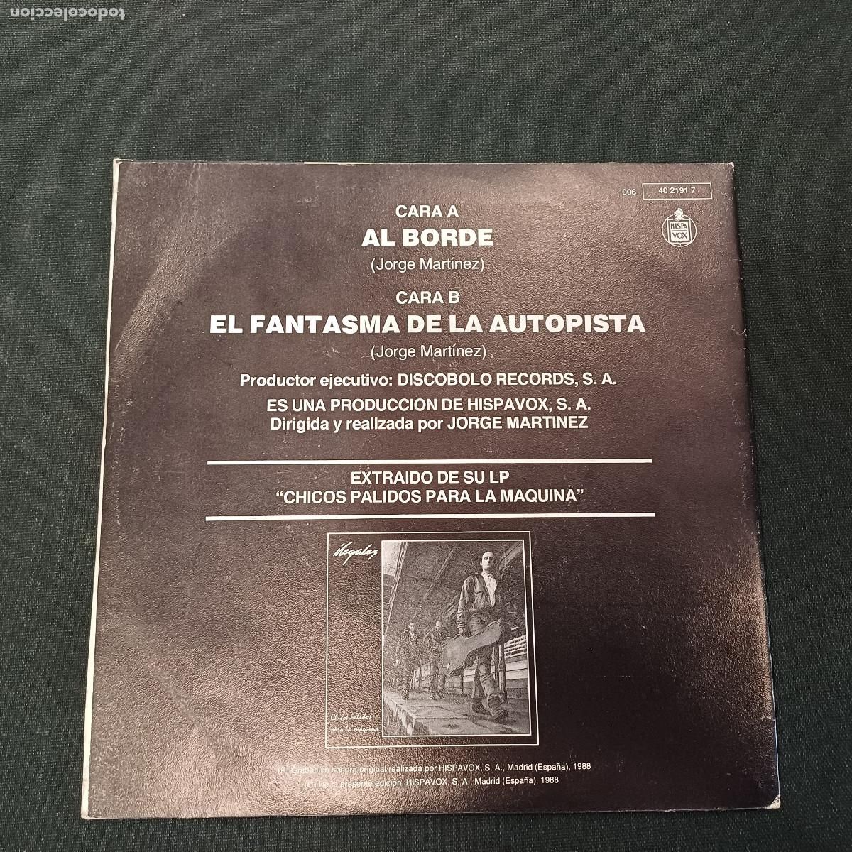 Discos de vinilo: ILEGALES/AL BORDE/SINGLE. - Foto 3