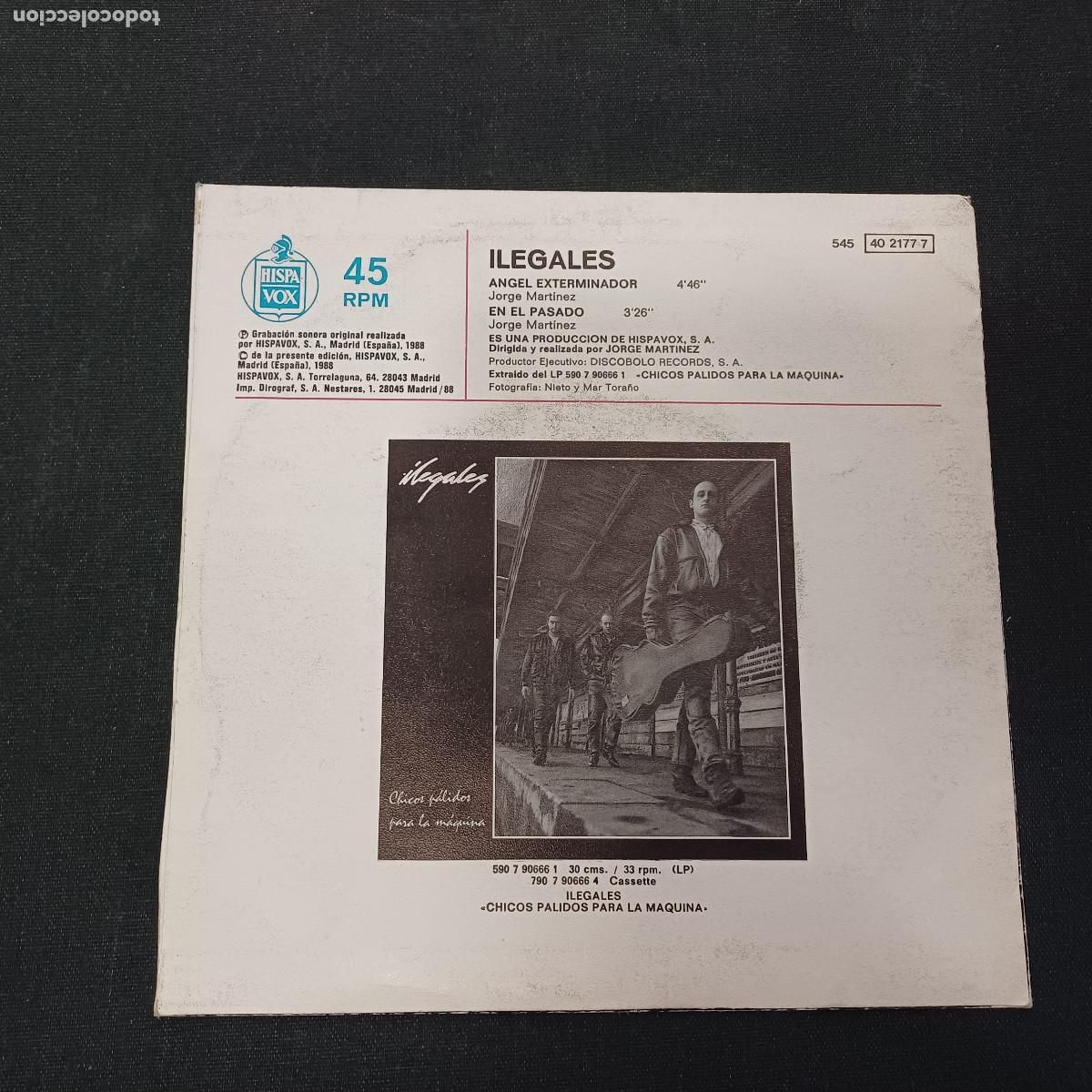 Discos de vinilo: ILEGALES/ANGEL EXTERMINADOR/SINGLE. - Foto 3