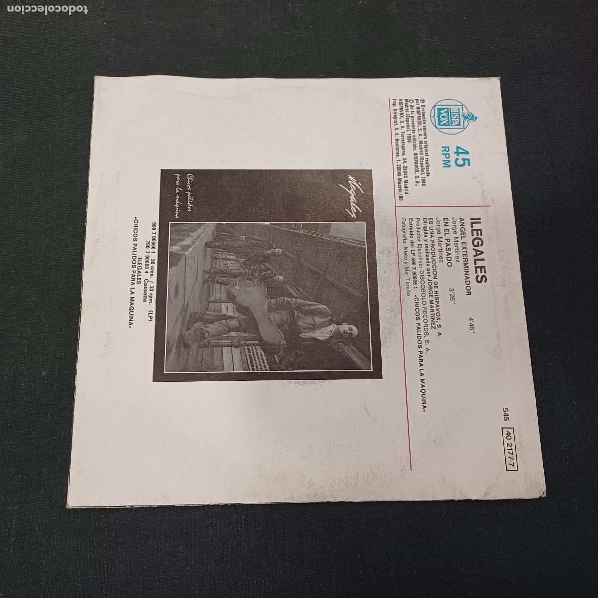 Discos de vinilo: ILEGALES/ANGEL EXTERMINADOR/SINGLE. - Foto 4