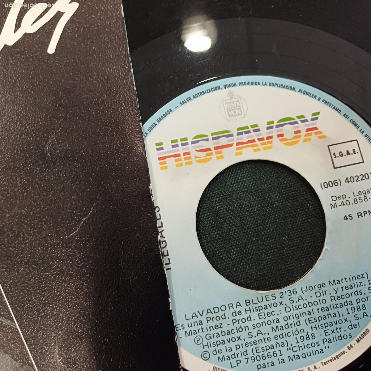 Discos de vinilo: ILEGALES/LAVADORA BLUES/SINGLE. - Foto 2