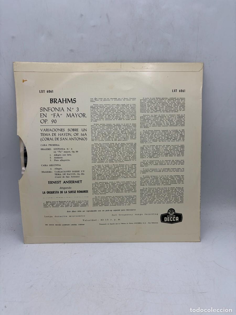 Discos de vinilo: LP - BRAHMS - THIRD SYMPHONY / ST. ANTONI VARIATIONS - DECCA - - Foto 4