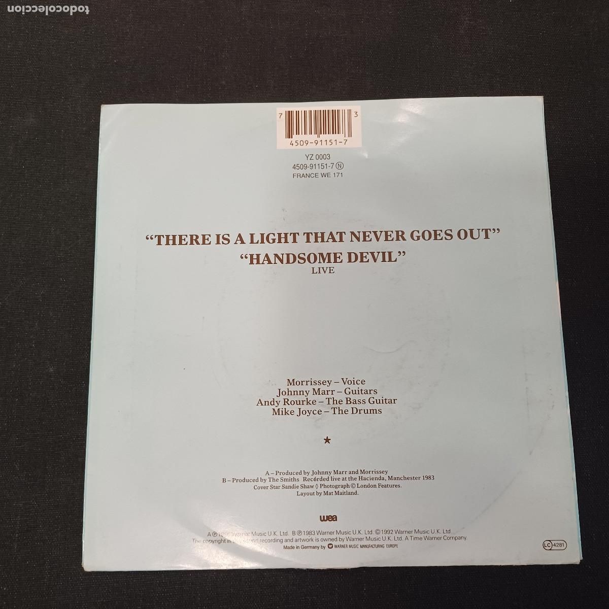Discos de vinilo: THE SMITHS/THERE IS A LIGHT NEVER GOES OUT/SINGLE. - Foto 3
