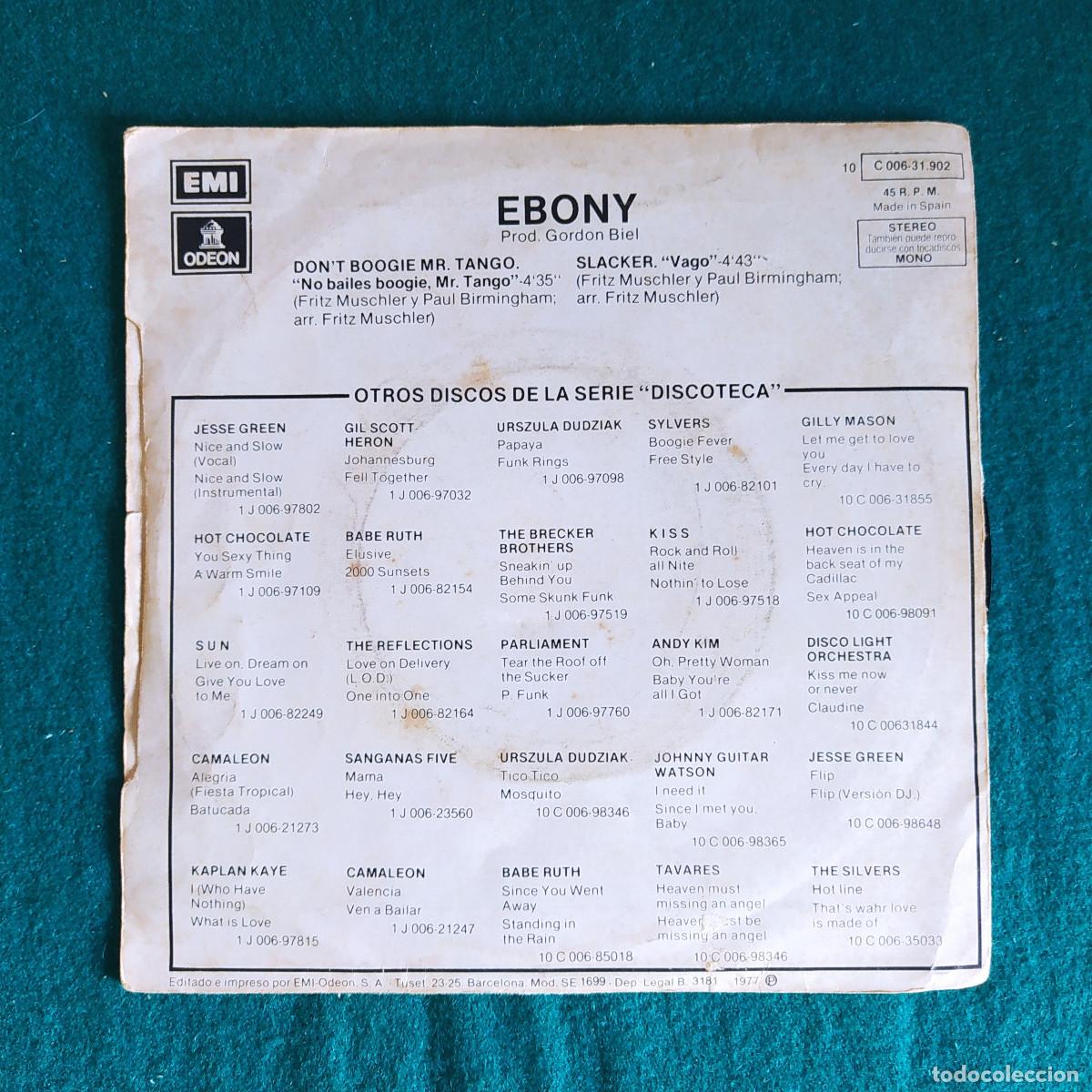 Discos de vinilo: Ebony &ndash; Dont Boogie Mr. Tango = No Bailes Boogie, Mr. Tango - Foto 2