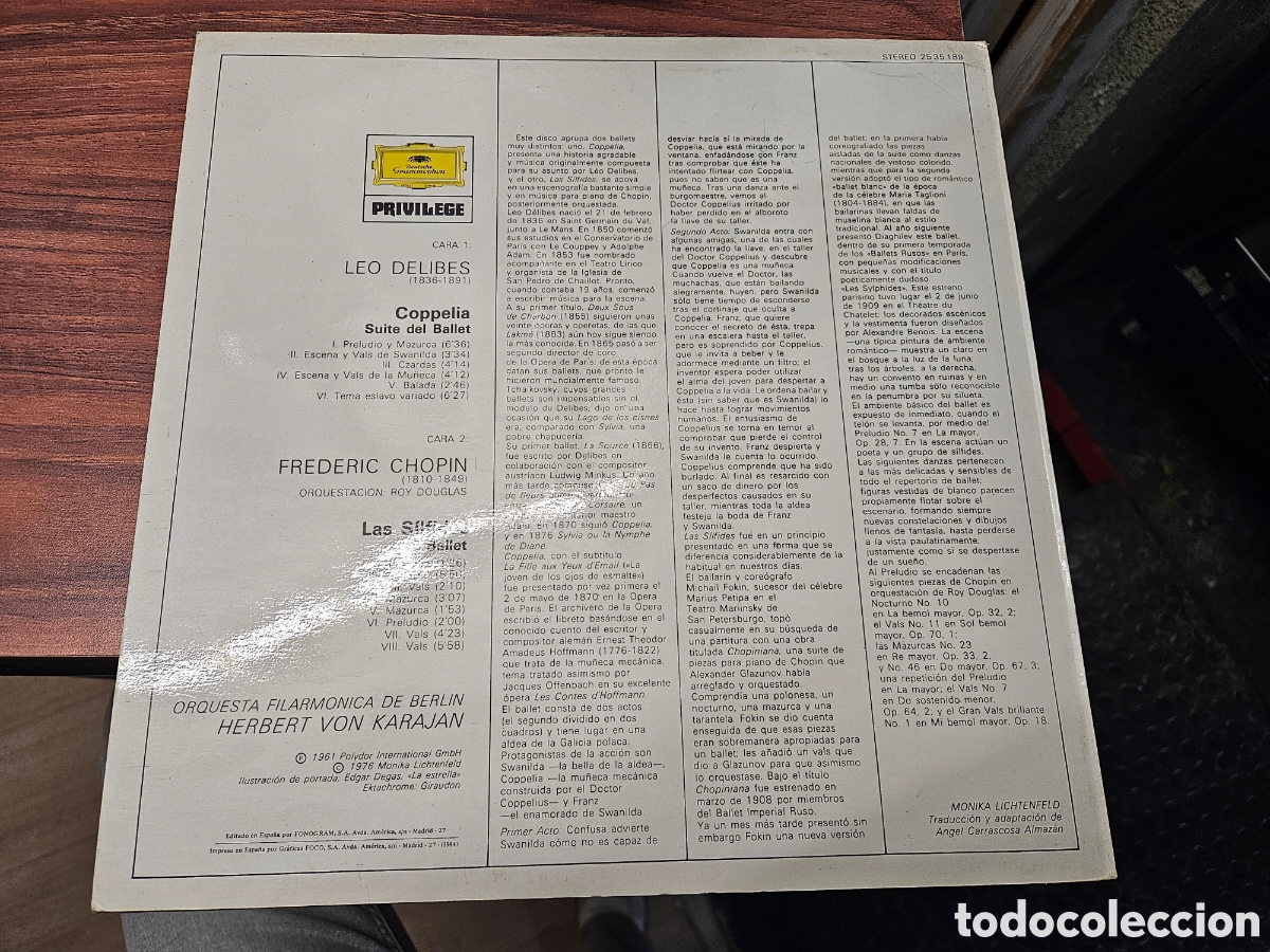 Discos de vinilo: Vinilo &ndash; Las S&iacute;lfides &ndash; Orquesta Filarm&oacute;nica de Berl&iacute;n - Foto 2