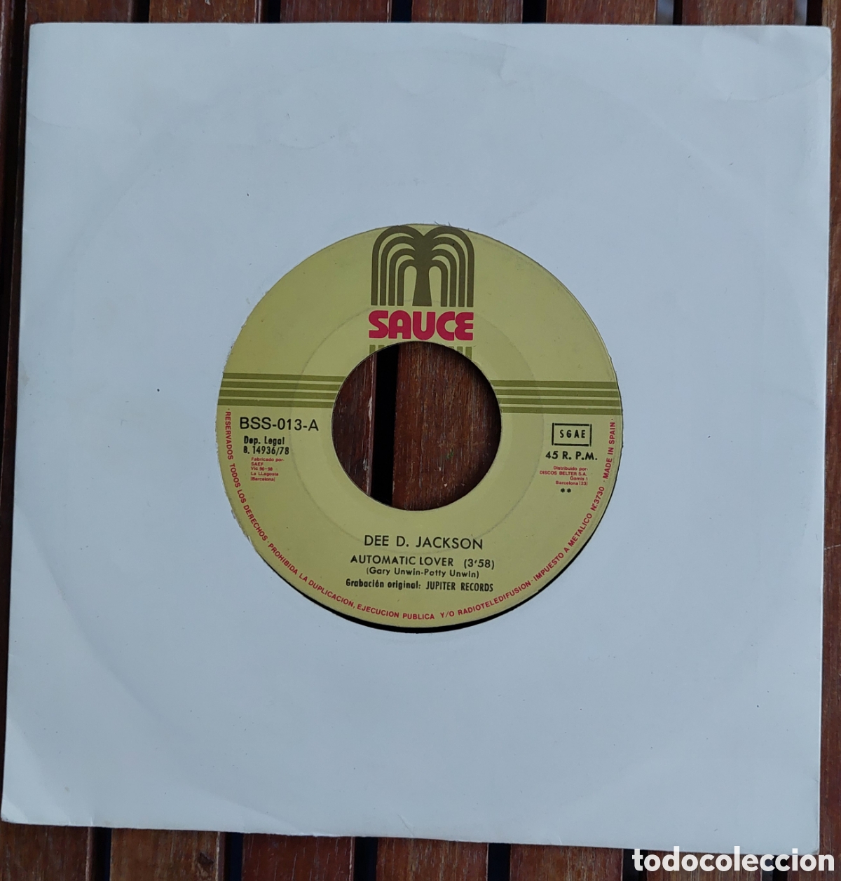 Discos de vinilo: DEE D. JACKSON AUTOMATIC LOVER SAUCE 1978 SIN PORTADA - Foto 1