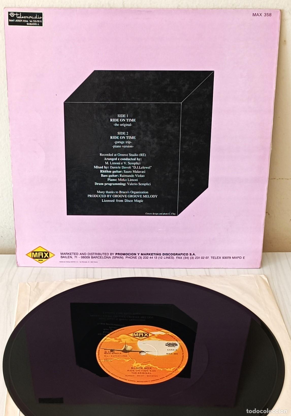 Discos de vinilo: BLACK BOX - RIDE ON TIME MAXI MAX MUSIC - 1989 - Foto 2