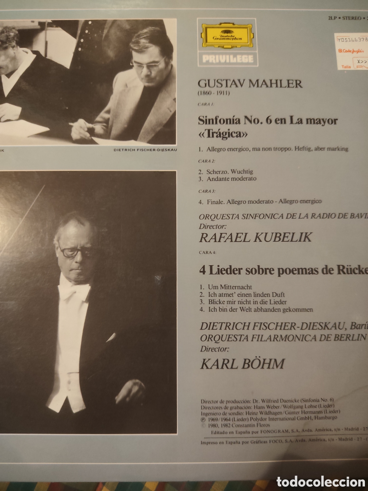 Discos de vinilo: Mahler Symphonie 6. Vinilo doble - Foto 2