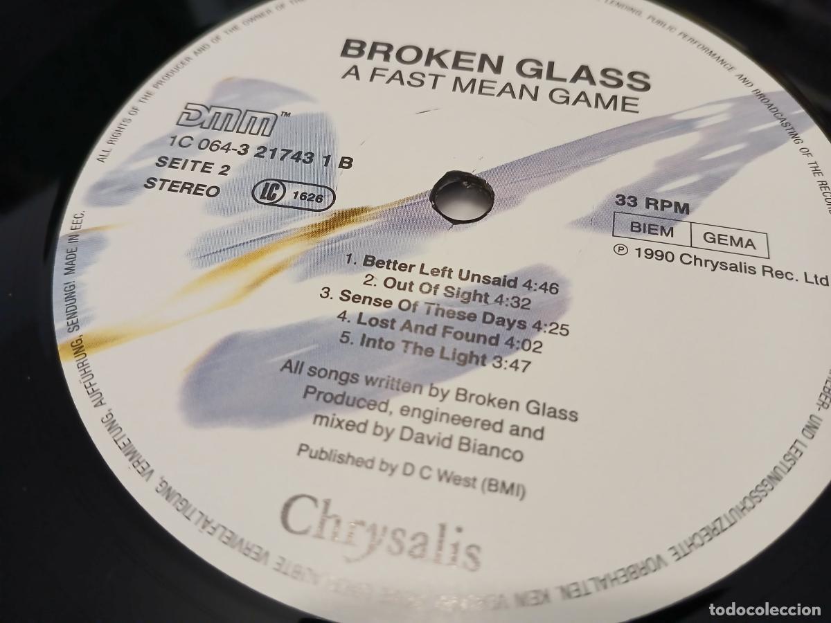 Discos de vinilo: Broken Glass &ndash; A Fast Mean Game- (1990) LP disco vinilo - Foto 2