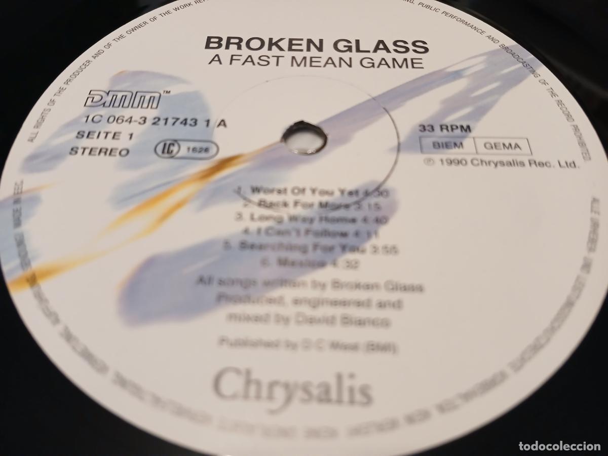 Discos de vinilo: Broken Glass &ndash; A Fast Mean Game- (1990) LP disco vinilo - Foto 3
